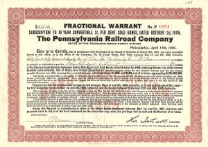 Pennsylvania Railroad Co. - Various Denomination Bonds